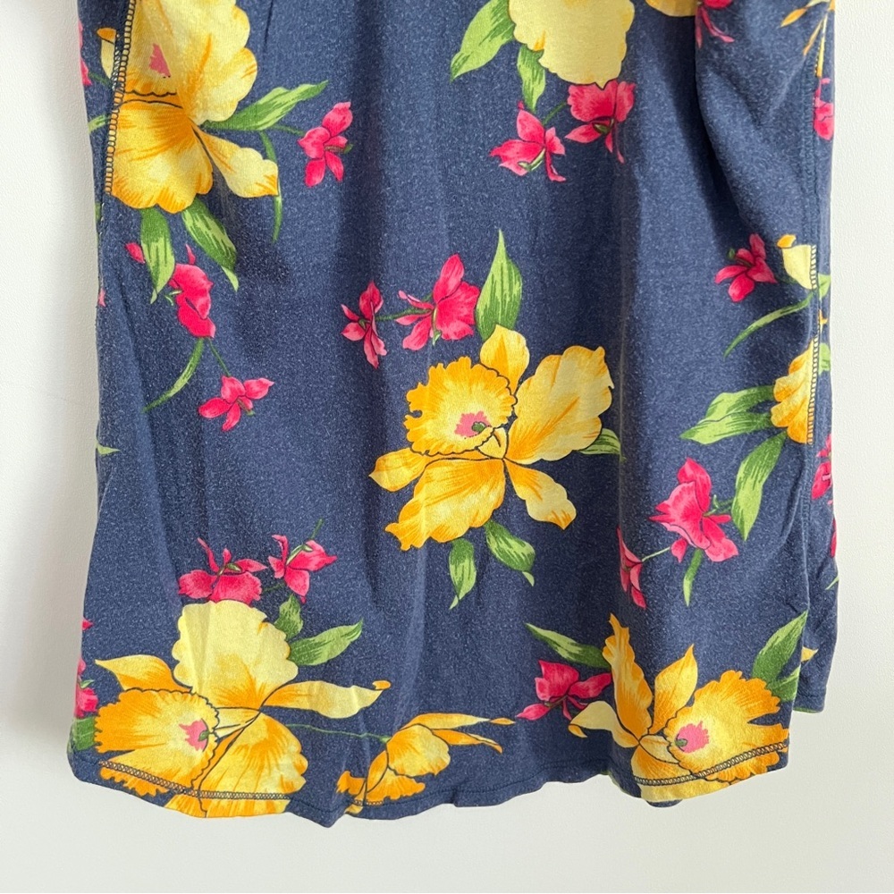 Hollister Floral Racerback Tank Top Navy Tropical Summer Top Size XS - Picture 7 of 8